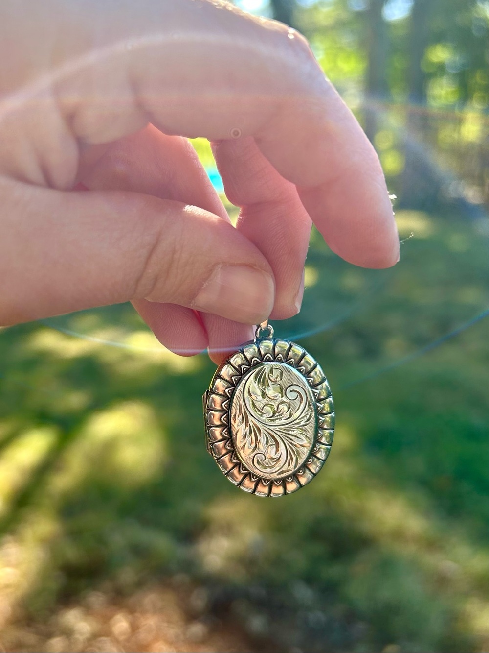 Ornate Locket - Sterling Silver British Hallmarks and Floral Engraving